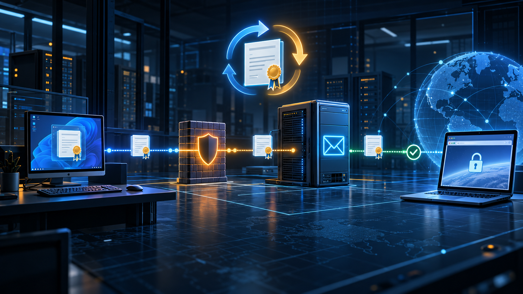 Схема продления TLS-сертификата в контуре Exchange и TMG