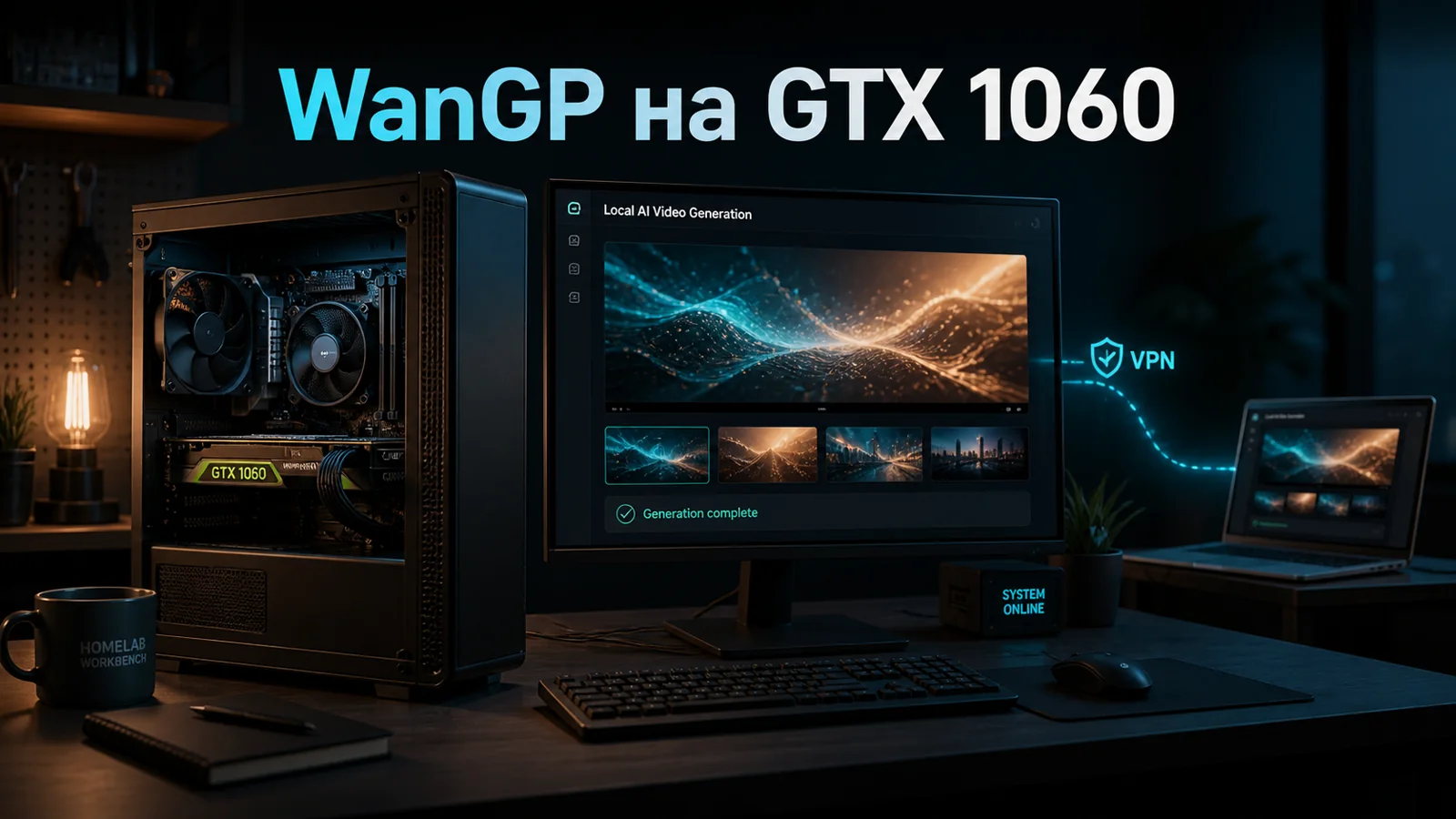 🎬 День 47 - Как мы запустили WanGP на старой GTX 1060 6 ГБ
